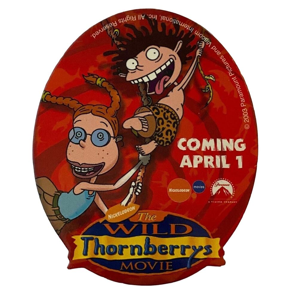 Vtg Wild Thornberrys Pinback 2003 Exclusive Promotional Pin Button Movie Cartoon